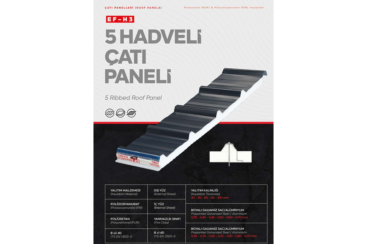 5 Hadveli Çatı Paneli