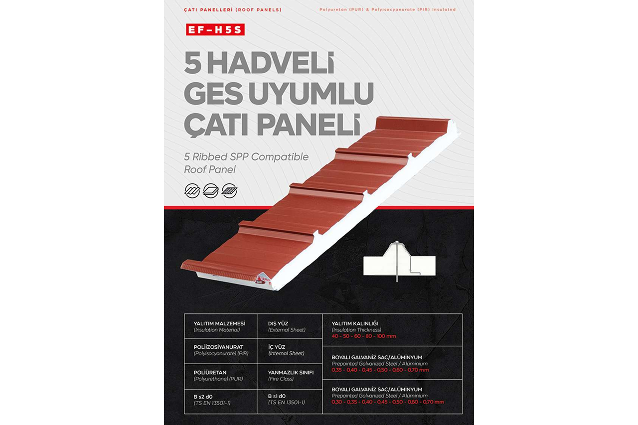 5 Hadveli Ges Uyumlu Çatı Paneli